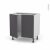 Meuble De Cuisine Sous Evier Ginko Gris 2 Portes L80 X H70 X P58 Cm