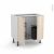 Meuble De Cuisine Sous Evier Ikoro Chene Clair 2 Portes Lessiviel Poubelle Ronde L80 X H70 X P58 Cm