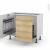 Meuble De Cuisine Sous Evier Ipoma Chene Naturel 2 Portes Lessiviel Poubelle Coulissante L100 X H70 X P58 Cm