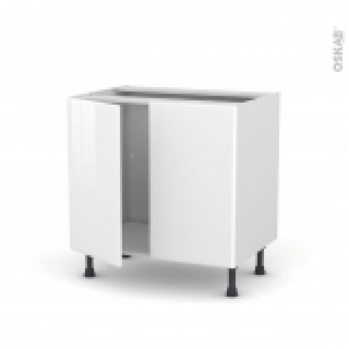 Meuble De Cuisine Sous Evier Iris Blanc 2 Portes L80 X H70 X P58 Cm
