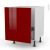 Meuble De Cuisine Sous Evier Ivia Rouge 1 Porte Coulissante L60 X H70 X P58 Cm