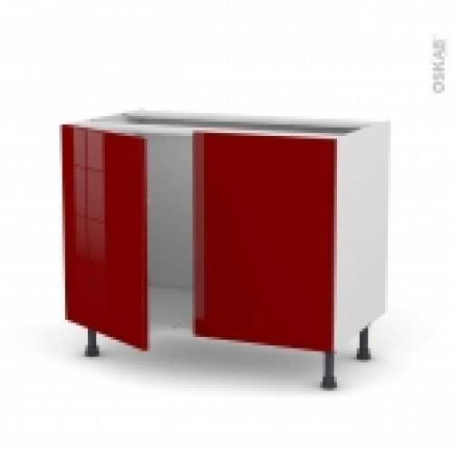 Meuble De Cuisine Sous Evier Ivia Rouge 1 Porte L60 X H70 X P58 Cm
