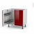 Meuble De Cuisine Sous Evier Ivia Rouge 2 Portes Lessiviel L80 X H70 X P58 Cm