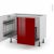 Meuble De Cuisine Sous Evier Ivia Rouge 2 Portes Lessiviel Poubelle Coulissante L100 X H70 X P58 Cm