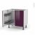 Meuble De Cuisine Sous Evier Keria Aubergine 2 Portes Lessiviel L80 X H70 X P58 Cm