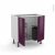 Meuble De Cuisine Sous Evier Keria Aubergine 2 Portes Lessiviel Poubelle Ronde L80 X H70 X P58 Cm