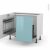 Meuble De Cuisine Sous Evier Keria Bleu 2 Portes Lessiviel Poubelle Coulissante L100 X H70 X P58 Cm