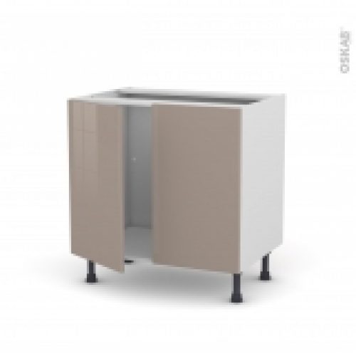 Meuble De Cuisine Sous Evier Keria Moka 2 Portes L80 X H70 X P58 Cm