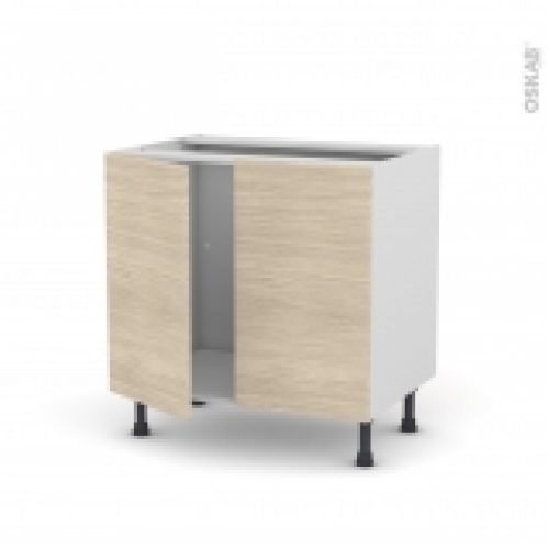 Meuble De Cuisine Sous Evier Stilo Noyer Blanchi 2 Portes L80 X H70 X P58 Cm