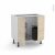 Meuble De Cuisine Sous Evier Stilo Noyer Blanchi 2 Portes Lessiviel Poubelle Ronde L80 X H70 X P58 Cm