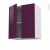 Meuble De Cuisine Sur Hotte Pour Hotte Encastrable Haut Ouvrant Keria Aubergine 2 Portes L60 X H70 X P37 Cm