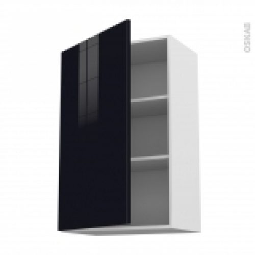Meuble De Cuisine Sur Hotte Pour Hotte Encastrable Haut Ouvrant Keria Noir 1 Porte L60 X H92 X P37 Cm