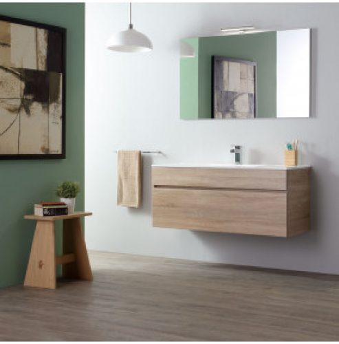 MEUBLE DE SALLE DE BAIN 120 CM EN CHÊNE WELL SUSPENDU SOLE