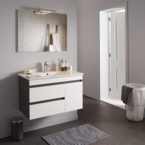 Meuble de salle de bain décor wengé avec…