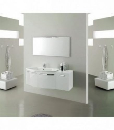 Meuble de salle de bain ELONIA blanc brillant