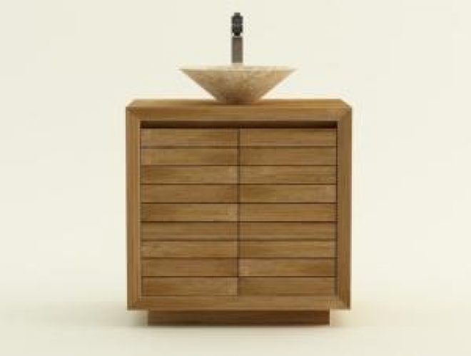 Meuble de salle de bain en teck MONZA L80 cm