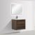 Meuble de salle de bain Freya 600 effet bois marron foncé  – tiroir avec éclairage LED – Miroir en option