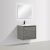 Meuble de salle de bain Freya 600 gris effet béton tiroir avec éclairage LED – Miroir en option