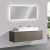 Meuble de salle de bain Luna 1600 gris mat avec plan vasque en solid surface – vasque & miroir disponible en option