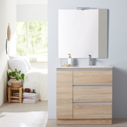 Meuble de salle de bain à poser oak…