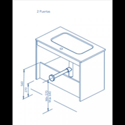 Meuble de salle de bains 2 portes avec plan…