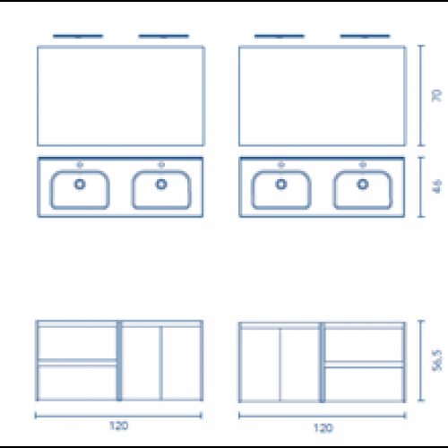 Meuble de salle de bains 2 tiroirs 2 portes…