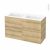 Meuble De Salle De Bains Plan Double Vasque Naja Hosta Chene Naturel 4 Tiroirs Cotes Decors L1205 X H715 X P505 Cm