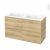 Meuble De Salle De Bains Plan Double Vasque Naja Ipoma Chene Naturel 4 Tiroirs Cotes Decors L1205 X H715 X P505 Cm