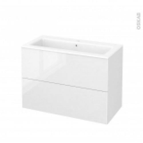 Meuble De Salle De Bains Plan Vasque Naja Bora Blanc 2 Tiroirs Cotes Decors L1005 X H715 X P505 Cm