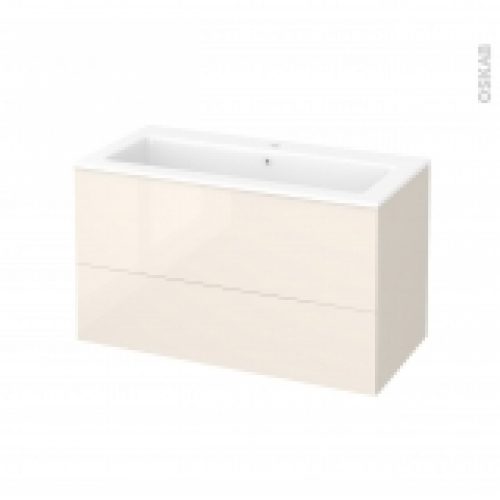 Meuble De Salle De Bains Plan Vasque Naja Keria Ivoire 2 Tiroirs Cotes Decors L1005 X H585 X P505 Cm