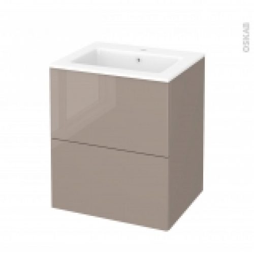 Meuble De Salle De Bains Plan Vasque Naja Keria Moka 2 Tiroirs Cotes Decors L605 X H715 X P505 Cm