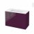 Meuble De Salle De Bains Plan Vasque Rezo Keria Aubergine 2 Tiroirs Cotes Decors L1005 X H715 X P505 Cm