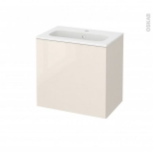 Meuble De Salle De Bains Plan Vasque Rezo Keria Ivoire 1 Porte Cotes Decors L605 X H585 X P405 Cm
