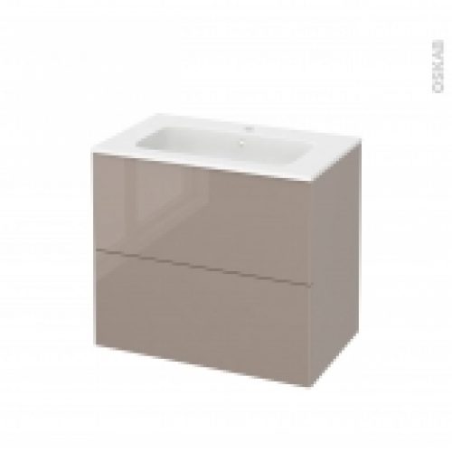 Meuble De Salle De Bains Plan Vasque Rezo Keria Moka 2 Tiroirs Cotes Decors L805 X H715 X P505 Cm