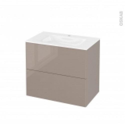 Meuble De Salle De Bains Plan Vasque Vala Keria Moka 2 Tiroirs Cotes Decors L805 X H712 X P505 Cm