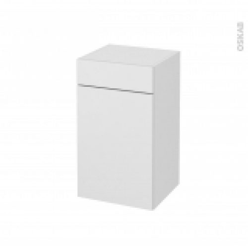 Meuble De Salle De Bains Rangement Bas Ginko Blanc 1 Porte 1 Tiroir L40 X H70 X P37 Cm