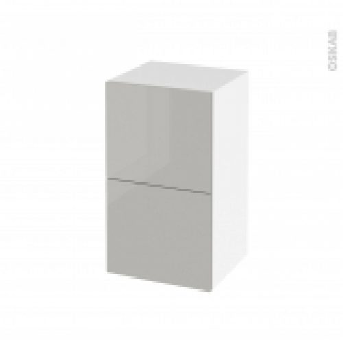 Meuble De Salle De Bains Rangement Bas Ivia Gris 2 Tiroirs 1 Tiroir A L Anglaise L40 X H70 X P37 Cm