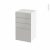 Meuble De Salle De Bains Rangement Bas Ivia Gris 4 Tiroirs L40 X H70 X P37 Cm