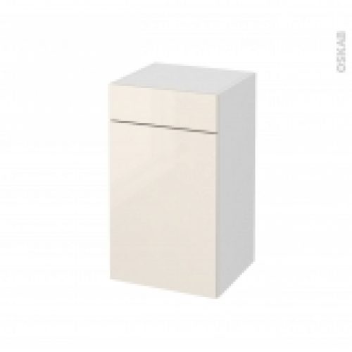 Meuble De Salle De Bains Rangement Bas Keria Ivoire 1 Porte 1 Tiroir L40 X H70 X P37 Cm