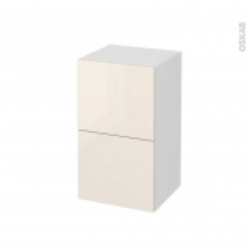 Meuble De Salle De Bains Rangement Bas Keria Ivoire 2 Tiroirs 1 Tiroir A L Anglaise L40 X H70 X P37 Cm