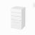 Meuble De Salle De Bains Rangement Bas Static Blanc 4 Tiroirs L40 X H70 X P37 Cm