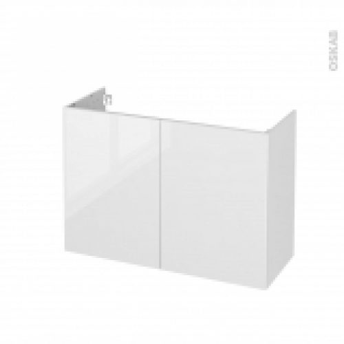 Meuble De Salle De Bains Sous Vasque Bora Blanc 2 Portes Cotes Decors L100 X H70 X P40 Cm