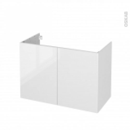 Meuble De Salle De Bains Sous Vasque Bora Blanc 2 Portes Cotes Decors L100 X H70 X P50 Cm