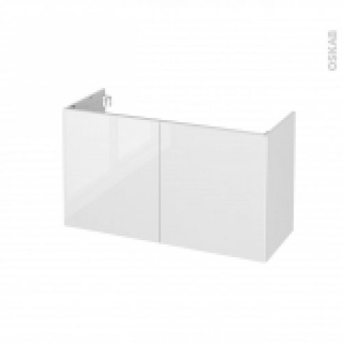Meuble De Salle De Bains Sous Vasque Bora Blanc 2 Portes Cotes Decors L100 X H57 X P40 Cm