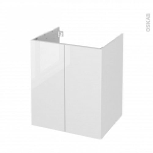 Meuble De Salle De Bains Sous Vasque Bora Blanc 2 Portes Cotes Decors L60 X H70 X P50 Cm