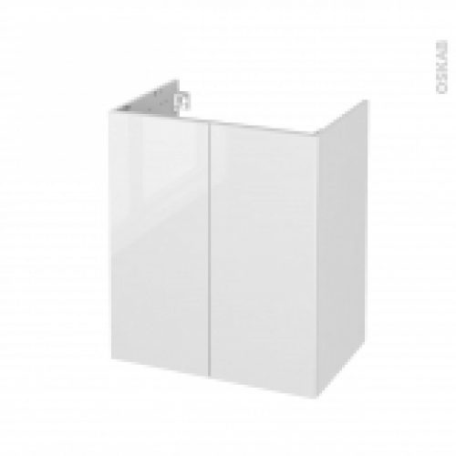 Meuble De Salle De Bains Sous Vasque Bora Blanc 2 Portes Cotes Decors L60 X H70 X P40 Cm