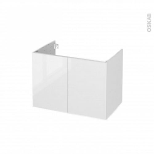 Meuble De Salle De Bains Sous Vasque Bora Blanc 2 Portes Cotes Decors L80 X H57 X P50 Cm