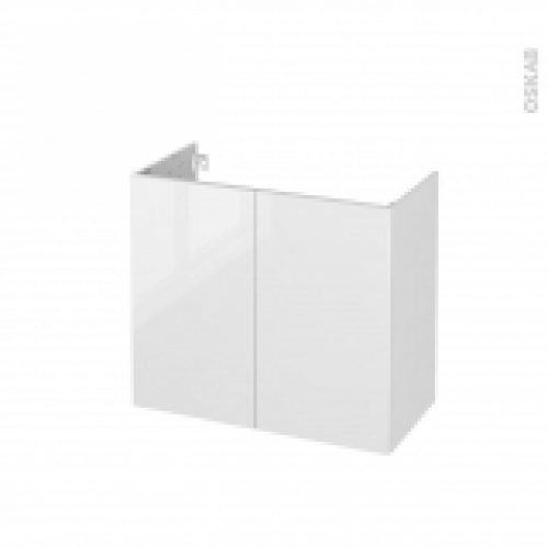 Meuble De Salle De Bains Sous Vasque Bora Blanc 2 Portes Cotes Decors L80 X H70 X P40 Cm
