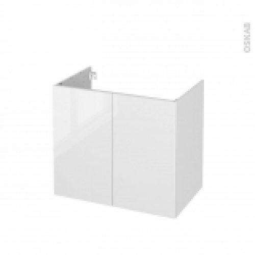 Meuble De Salle De Bains Sous Vasque Bora Blanc 2 Portes Cotes Decors L80 X H70 X P50 Cm