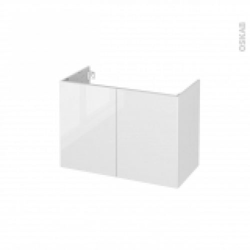 Meuble De Salle De Bains Sous Vasque Bora Blanc 2 Portes Cotes Decors L80 X H57 X P40 Cm